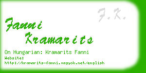 fanni kramarits business card